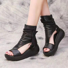 Load image into Gallery viewer, Fish Mouth Soft Roman Sandals Platform