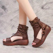 Load image into Gallery viewer, Fish Mouth Soft Roman Sandals Platform