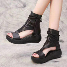 Load image into Gallery viewer, Fish Mouth Soft Roman Sandals Platform