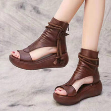 Load image into Gallery viewer, Fish Mouth Soft Roman Sandals Platform