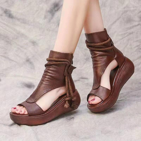 Fish Mouth Soft Roman Sandals Platform