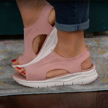 Load image into Gallery viewer, Summer Women Sandals Solid Color Mesh Wedge Shoes Hollow Out