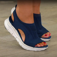 Load image into Gallery viewer, Summer Women Sandals Solid Color Mesh Wedge Shoes Hollow Out