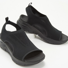 Load image into Gallery viewer, Summer Women Sandals Solid Color Mesh Wedge Shoes Hollow Out