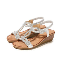 Load image into Gallery viewer, Summer Women's Wedges Sandals Rhinestone Crystal Bohemia Styles
