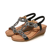 Load image into Gallery viewer, Summer Women's Wedges Sandals Rhinestone Crystal Bohemia Styles