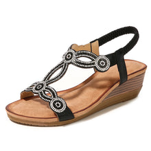 Load image into Gallery viewer, Summer Women's Wedges Sandals Rhinestone Crystal Bohemia Styles