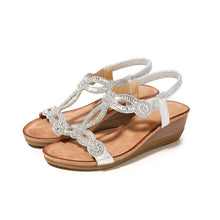 Load image into Gallery viewer, Summer Women's Wedges Sandals Rhinestone Crystal Bohemia Styles