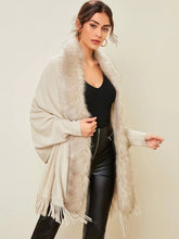 Load image into Gallery viewer, Fur Collar Shawls and Wraps Cardigan Sweater