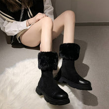 Load image into Gallery viewer, Women Fur Platform Winter Fashion Chunky Gladiator Boots Zipper