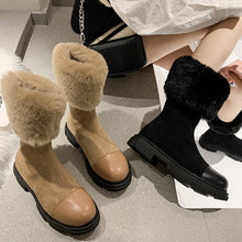 Load image into Gallery viewer, Women Fur Platform Winter Fashion Chunky Gladiator Boots Zipper