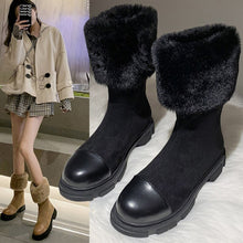 Load image into Gallery viewer, Women Fur Platform Winter Fashion Chunky Gladiator Boots Zipper