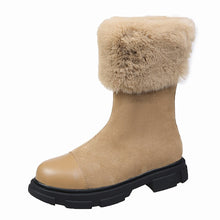 Load image into Gallery viewer, Women Fur Platform Winter Fashion Chunky Gladiator Boots Zipper