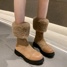 Load image into Gallery viewer, Women Fur Platform Winter Fashion Chunky Gladiator Boots Zipper