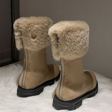 Load image into Gallery viewer, Women Fur Platform Winter Fashion Chunky Gladiator Boots Zipper