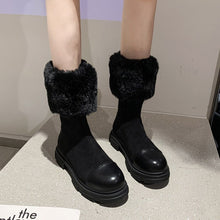 Load image into Gallery viewer, Women Fur Platform Winter Fashion Chunky Gladiator Boots Zipper