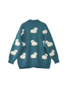 Sweater Cardigan V Neck Sheep