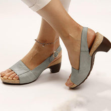 Load image into Gallery viewer, Women's Gladiator Sandals Buckle Strap Woman Chunky Heels Peep