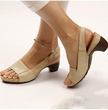 Load image into Gallery viewer, Women's Gladiator Sandals Buckle Strap Woman Chunky Heels Peep