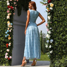 Load image into Gallery viewer, New sequins solid color sleeveless long temperament mid waist
