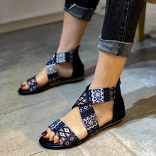 Load image into Gallery viewer, Flat sandals summer zipper open toe