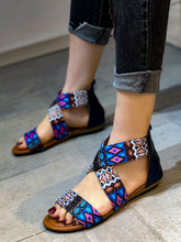 Load image into Gallery viewer, Flat sandals summer zipper open toe
