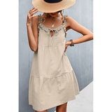 Loose A-line Dress Spaghetti Strap Solid Bohemian Beach