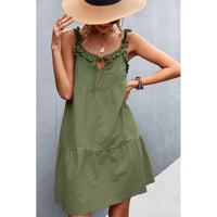 Loose A-line Dress Spaghetti Strap Solid Bohemian Beach