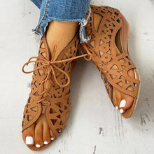 Load image into Gallery viewer, Gladiator Sandals Summer Retro Wedge Lace Up Mesh