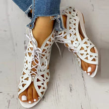 Load image into Gallery viewer, Gladiator Sandals Summer Retro Wedge Lace Up Mesh
