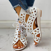 Load image into Gallery viewer, Gladiator Sandals Summer Retro Wedge Lace Up Mesh