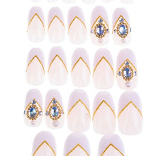 Load image into Gallery viewer, 24 PCS Fashion Shining Rhinestone False Nails Transparent Wine Red