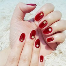 Load image into Gallery viewer, 24 PCS Fashion Shining Rhinestone False Nails Transparent Wine Red