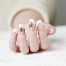 Load image into Gallery viewer, 24 PCS Fashion Shining Rhinestone False Nails Transparent Wine Red