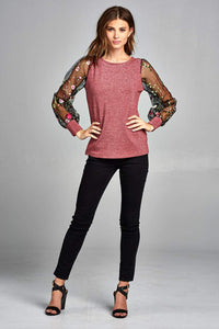 LONG SLEEVE SHIMMER TOP