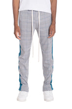 Load image into Gallery viewer, SLIGHT PLAID TRACK PANTS- TEAL