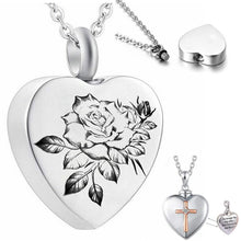 Load image into Gallery viewer, 2Styles Heart Cremation Urn Necklace For Ashes Urn Jewelry Memorial