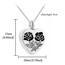 Load image into Gallery viewer, 2Styles Heart Cremation Urn Necklace For Ashes Urn Jewelry Memorial