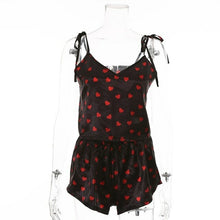 Load image into Gallery viewer, 2psc Faux Silk Satin Pajamas Set Summer Women Sleepwear Sleeveless