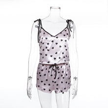 Load image into Gallery viewer, 2psc Faux Silk Satin Pajamas Set Summer Women Sleepwear Sleeveless