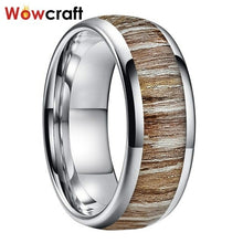 Load image into Gallery viewer, 3 Colors Mens Tungsten Wood Ring 8mm Wedding Band Engagement Rings