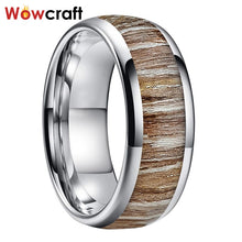 Load image into Gallery viewer, 3 Colors Mens Tungsten Wood Ring 8mm Wedding Band Engagement Rings