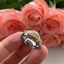 Load image into Gallery viewer, 3 Colors Mens Tungsten Wood Ring 8mm Wedding Band Engagement Rings