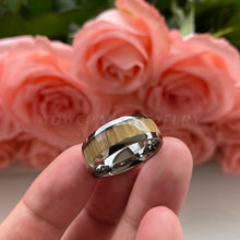 Load image into Gallery viewer, 3 Colors Mens Tungsten Wood Ring 8mm Wedding Band Engagement Rings