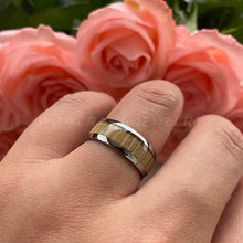 Load image into Gallery viewer, 3 Colors Mens Tungsten Wood Ring 8mm Wedding Band Engagement Rings