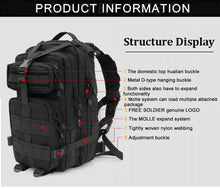 Load image into Gallery viewer, 30L Military Tactical Rucksack Backpack Adjustable Travel Camping