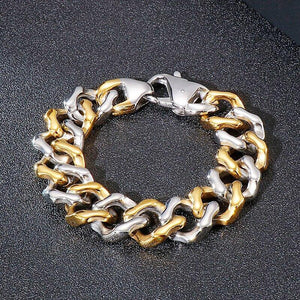 316L stainless steel men's gold bracelet, personality and creativity - Sophornlilly