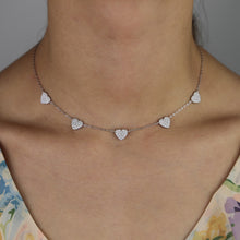 Load image into Gallery viewer, 35+10cm 925 sterling silver cute danity heart charm pendant necklace