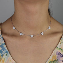 Load image into Gallery viewer, 35+10cm 925 sterling silver cute danity heart charm pendant necklace