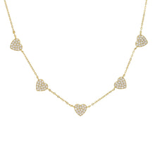Load image into Gallery viewer, 35+10cm 925 sterling silver cute danity heart charm pendant necklace